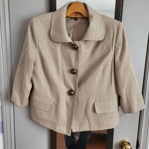 Jessica Beige Blazer with Button Accents